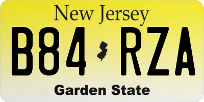NJ license plate B84RZA