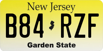 NJ license plate B84RZF