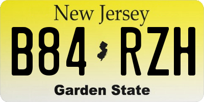 NJ license plate B84RZH