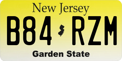 NJ license plate B84RZM