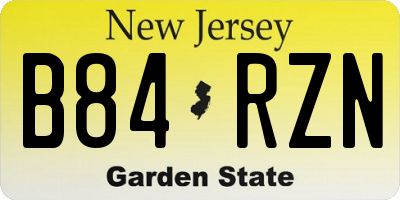 NJ license plate B84RZN
