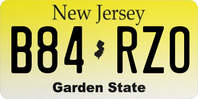 NJ license plate B84RZO