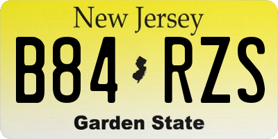 NJ license plate B84RZS