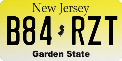 NJ license plate B84RZT
