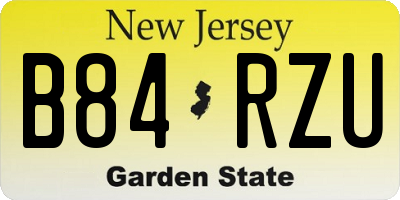 NJ license plate B84RZU
