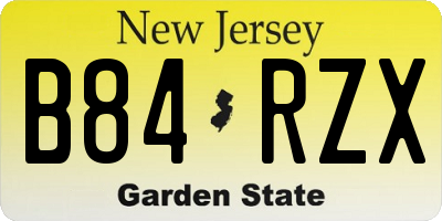 NJ license plate B84RZX