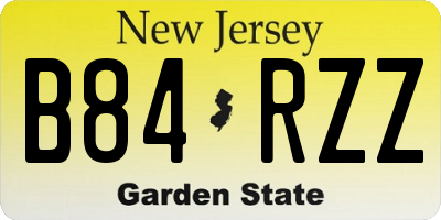 NJ license plate B84RZZ
