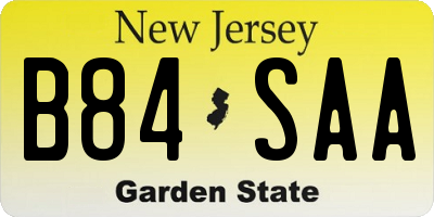 NJ license plate B84SAA