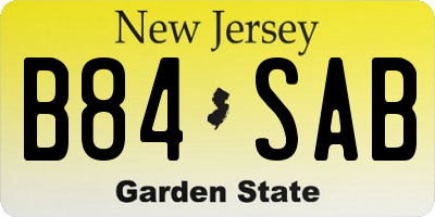 NJ license plate B84SAB