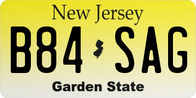 NJ license plate B84SAG