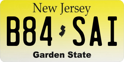 NJ license plate B84SAI