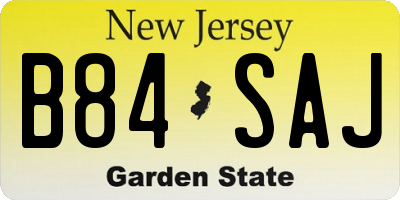 NJ license plate B84SAJ