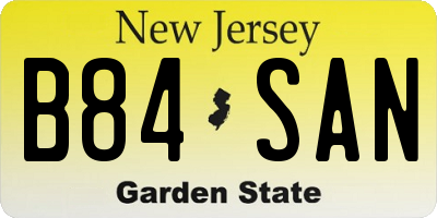 NJ license plate B84SAN