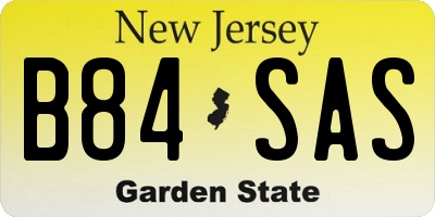 NJ license plate B84SAS