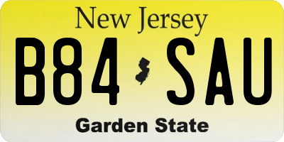 NJ license plate B84SAU