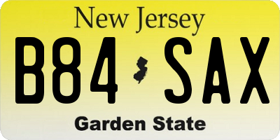 NJ license plate B84SAX