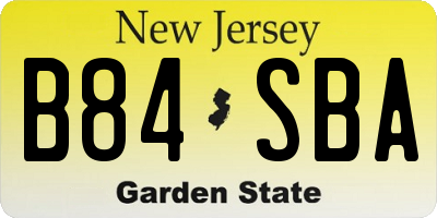 NJ license plate B84SBA