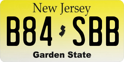 NJ license plate B84SBB
