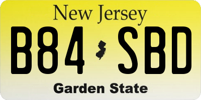 NJ license plate B84SBD