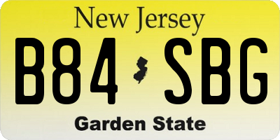 NJ license plate B84SBG