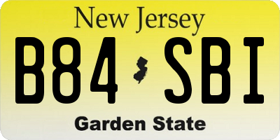 NJ license plate B84SBI