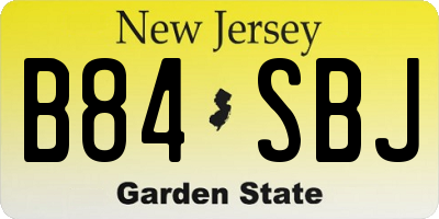 NJ license plate B84SBJ
