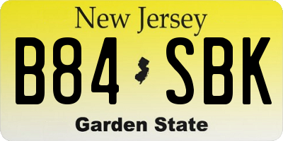 NJ license plate B84SBK