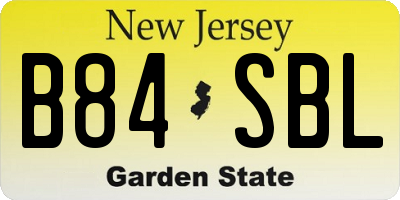 NJ license plate B84SBL