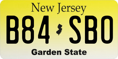 NJ license plate B84SBO