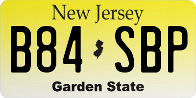 NJ license plate B84SBP