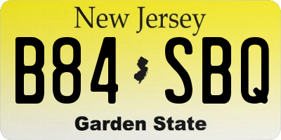 NJ license plate B84SBQ