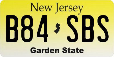 NJ license plate B84SBS