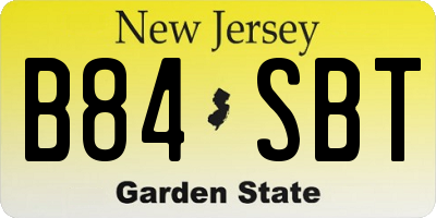 NJ license plate B84SBT