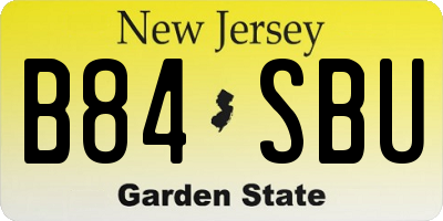 NJ license plate B84SBU