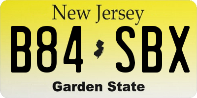NJ license plate B84SBX