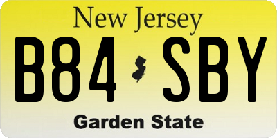 NJ license plate B84SBY