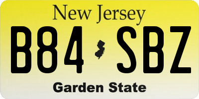 NJ license plate B84SBZ