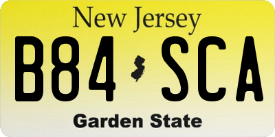 NJ license plate B84SCA