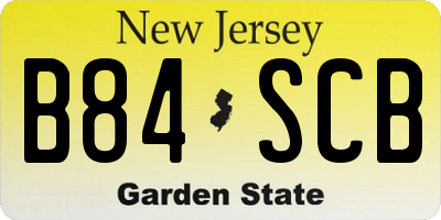 NJ license plate B84SCB