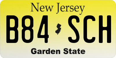 NJ license plate B84SCH