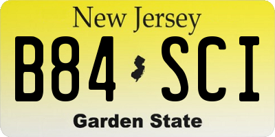NJ license plate B84SCI
