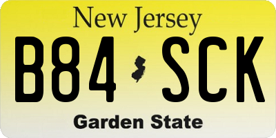 NJ license plate B84SCK