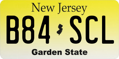 NJ license plate B84SCL