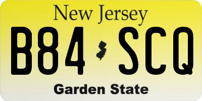 NJ license plate B84SCQ