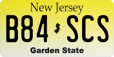 NJ license plate B84SCS