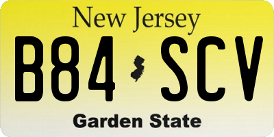 NJ license plate B84SCV
