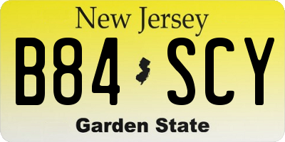 NJ license plate B84SCY