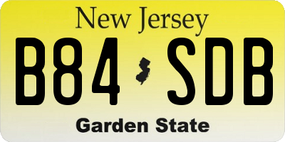 NJ license plate B84SDB