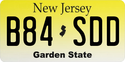 NJ license plate B84SDD