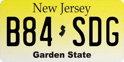 NJ license plate B84SDG